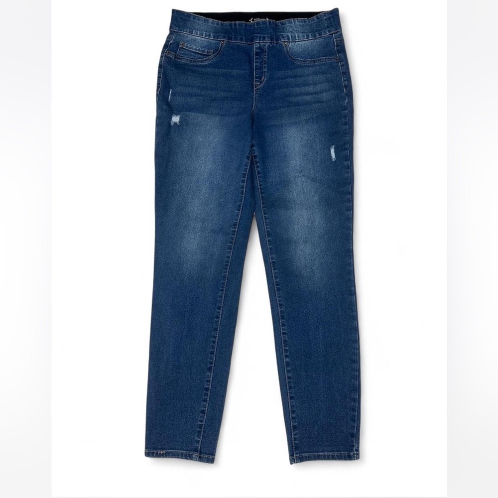 Nanette Lepore Dark Blue High rise Skinny Jeans Lightly distressed​